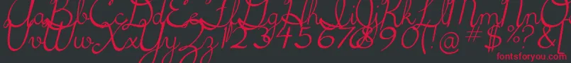5thgradecursive2Italic-fontti – punaiset fontit mustalla taustalla