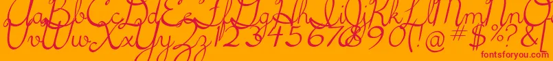 フォント5thgradecursive2Italic – オレンジの背景に赤い文字