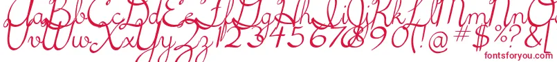 5thgradecursive2Italic Font – Red Fonts on White Background