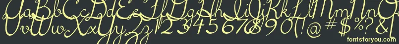 Шрифт 5thgradecursive2Italic – жёлтые шрифты на чёрном фоне