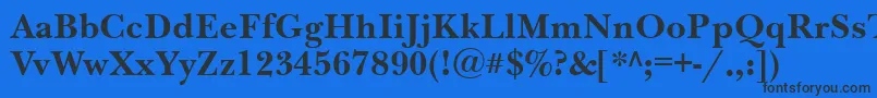 Шрифт Nwb75C – чёрные шрифты на синем фоне
