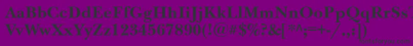 Fonte Nwb75C – fontes pretas em um fundo violeta