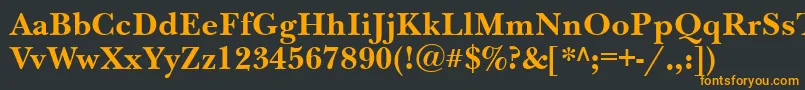フォントNwb75C – 黒い背景にオレンジの文字