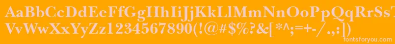 フォントNwb75C – オレンジの背景にピンクのフォント