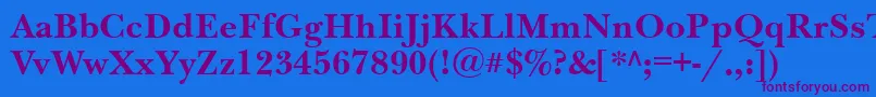 Nwb75C Font – Purple Fonts on Blue Background