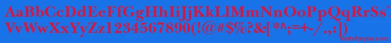 Nwb75C Font – Red Fonts on Blue Background