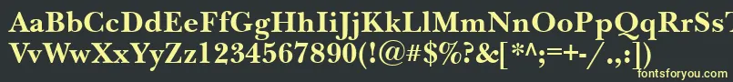 Nwb75C Font – Yellow Fonts on Black Background