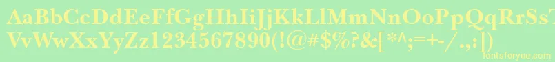 Nwb75C Font – Yellow Fonts on Green Background