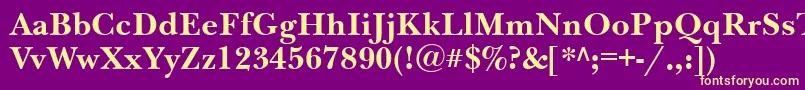 Nwb75C Font – Yellow Fonts on Purple Background