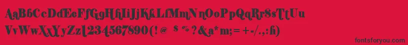 ShiftyChica2-Schriftart – Schwarze Schriften auf rotem Hintergrund