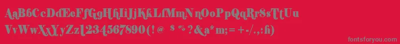 フォントShiftyChica2 – 赤い背景に灰色の文字