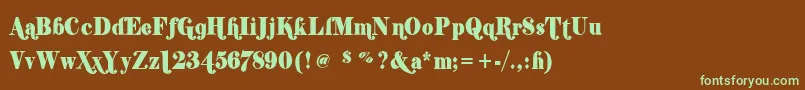 ShiftyChica2 Font – Green Fonts on Brown Background