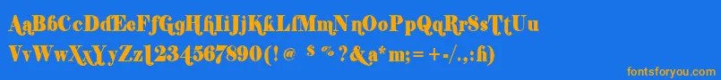 ShiftyChica2 Font – Orange Fonts on Blue Background