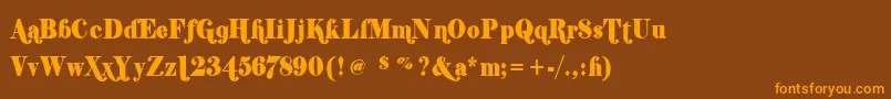 ShiftyChica2-Schriftart – Orangefarbene Schriften auf braunem Hintergrund