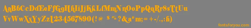 フォントShiftyChica2 – オレンジの文字は灰色の背景にあります。