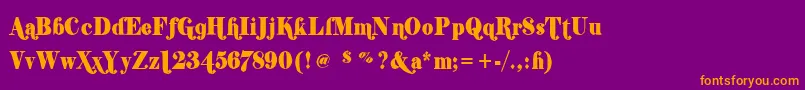 ShiftyChica2-Schriftart – Orangefarbene Schriften auf violettem Hintergrund