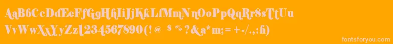 フォントShiftyChica2 – オレンジの背景にピンクのフォント