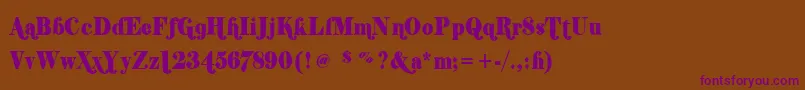 ShiftyChica2 Font – Purple Fonts on Brown Background