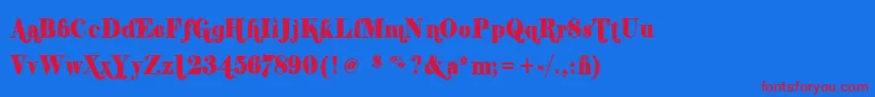 ShiftyChica2 Font – Red Fonts on Blue Background
