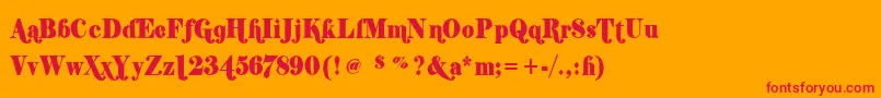 ShiftyChica2 Font – Red Fonts on Orange Background