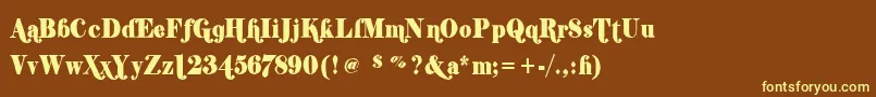 ShiftyChica2 Font – Yellow Fonts on Brown Background