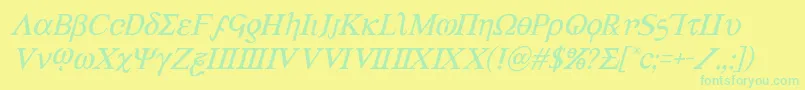 More about Achilles3ital Font Achilles3ital Font – Green Fonts on Yellow Background
