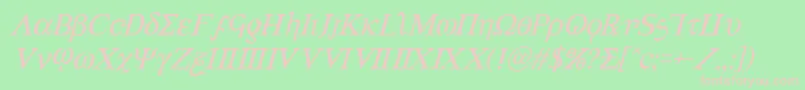 Achilles3ital Font – Pink Fonts on Green Background