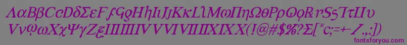 Achilles3ital Font – Purple Fonts on Gray Background