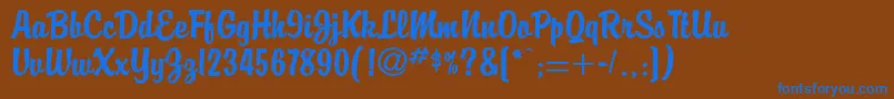 Briquet Font – Blue Fonts on Brown Background