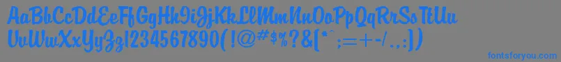 Briquet-Schriftart – Blaue Schriften auf grauem Hintergrund