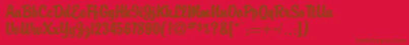 Briquet-Schriftart – Braune Schriften auf rotem Hintergrund