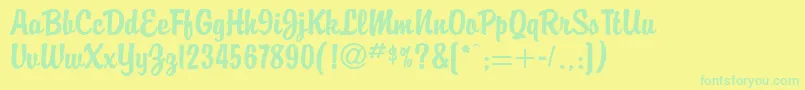 Briquet-Schriftart – Grüne Schriften auf gelbem Hintergrund