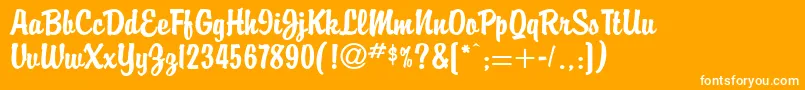 Briquet Font – White Fonts on Orange Background