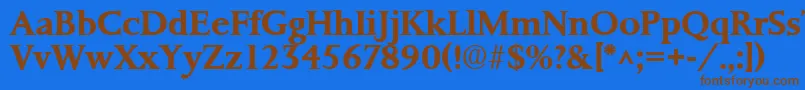 PalermoBold Font – Brown Fonts on Blue Background