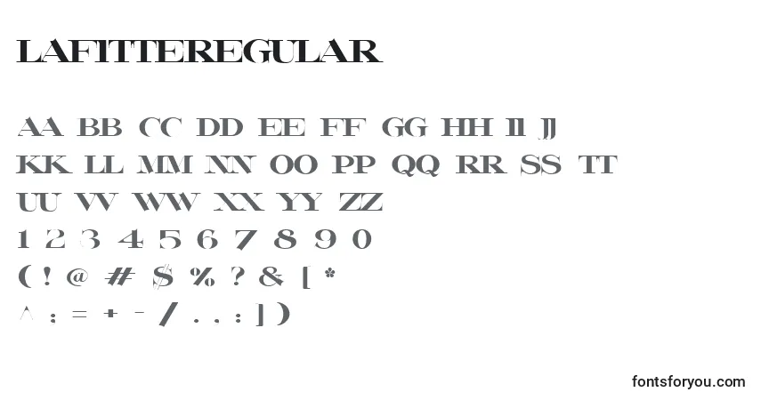Czcionka LafitteRegular – alfabet, cyfry, specjalne znaki