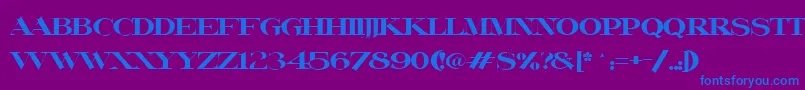 フォントLafitteRegular – 紫色の背景に青い文字