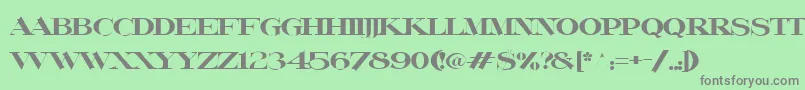 フォントLafitteRegular – 緑の背景に灰色の文字