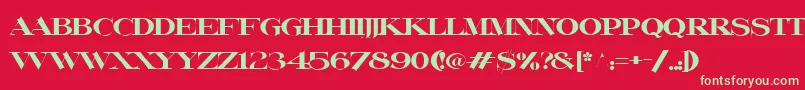 フォントLafitteRegular – 赤い背景に緑の文字