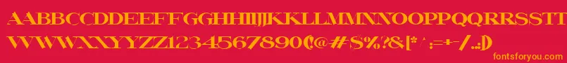 フォントLafitteRegular – 赤い背景にオレンジの文字