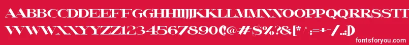 Czcionka LafitteRegular – białe czcionki na czerwonym tle