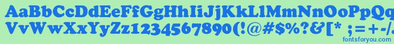 StaveBlack Font – Blue Fonts on Green Background