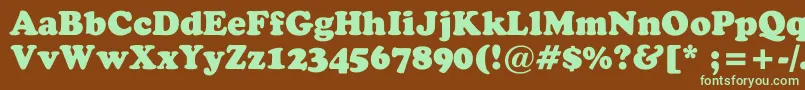 StaveBlack Font – Green Fonts on Brown Background