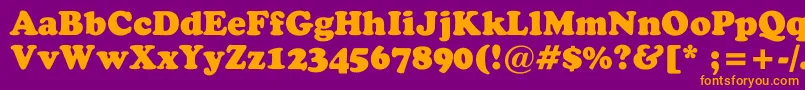 StaveBlack Font – Orange Fonts on Purple Background