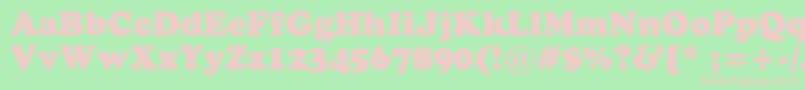 StaveBlack Font – Pink Fonts on Green Background