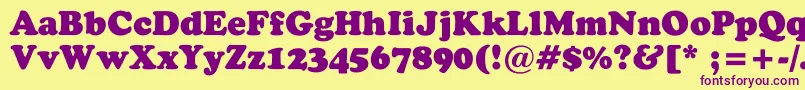 StaveBlack Font – Purple Fonts on Yellow Background