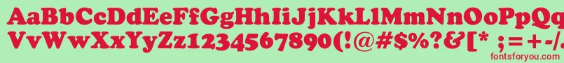 StaveBlack Font – Red Fonts on Green Background