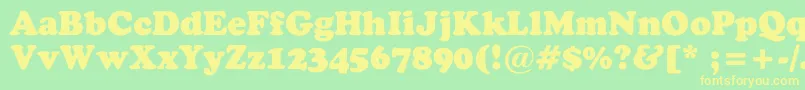 StaveBlack Font – Yellow Fonts on Green Background