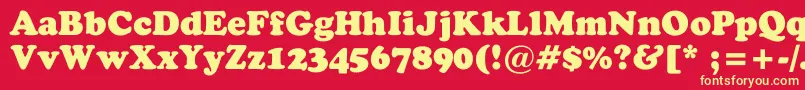 StaveBlack Font – Yellow Fonts on Red Background