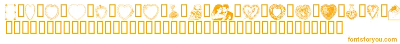 Weitere Informationen zur ValentineDayNormal-Schriftart ValentineDayNormal-Schriftart – Orangefarbene Schriften auf weißem Hintergrund