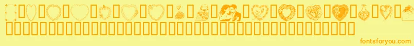 ValentineDayNormal Font – Orange Fonts on Yellow Background